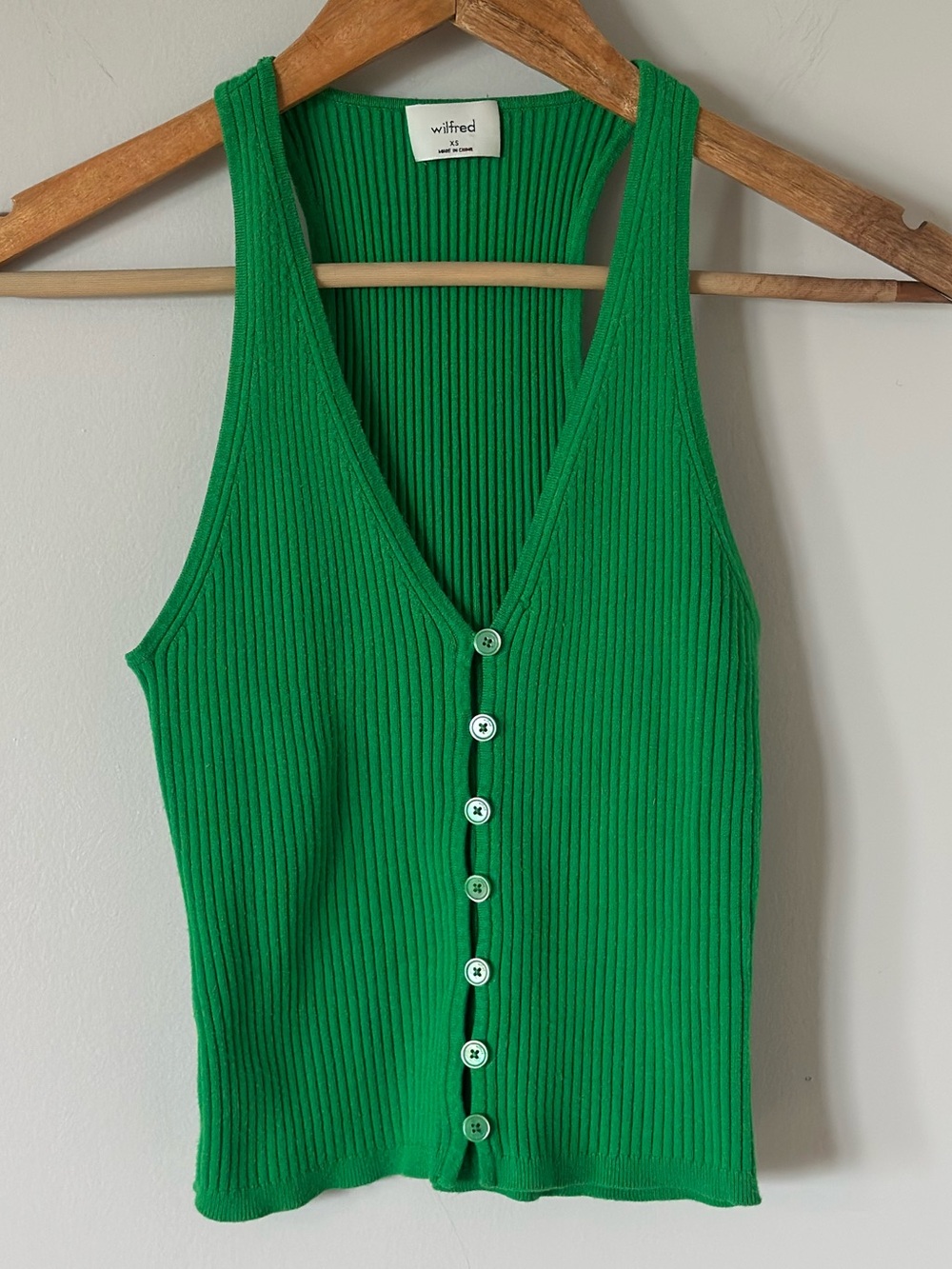 Aritzia Wilfred Affinity Top Ribbed Button-Front Tank - Picture 2 of 6